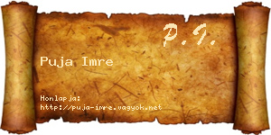 Puja Imre névjegykártya
